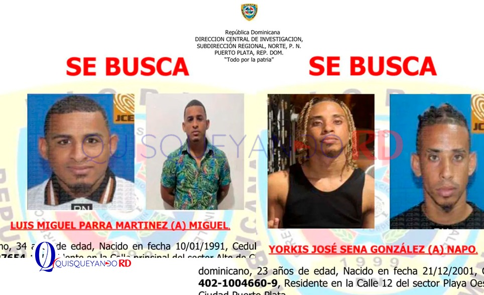 Policía Nacional activa búsqueda de dos prófugos por muerte de adolescente en Puerto Plata