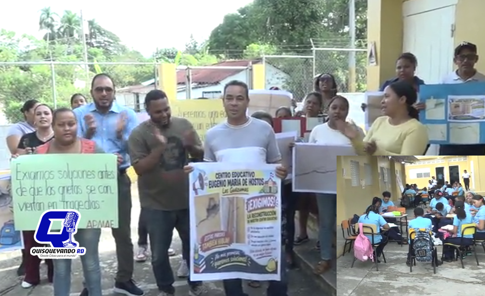 APMAE y ADP emplazan al MINERD por grietas y paredes en riesgo en escuela Eugenio María de Hostos SFM