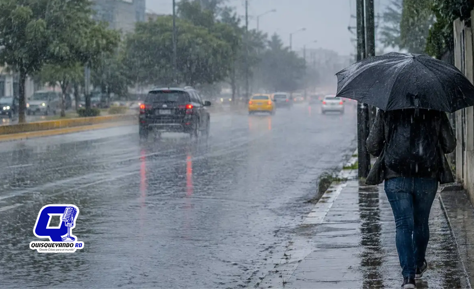 INDOMET prevé un jueves marcado por lluvias intensas, tronadas y posibles granizadas