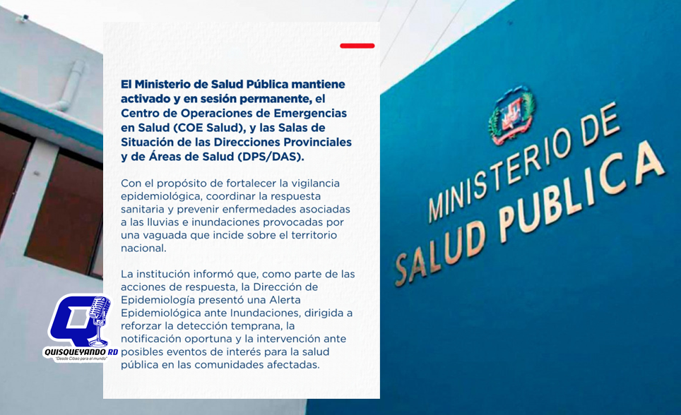RD activa medidas preventivas de salud ante las lluvias y posibles riesgos sanitarios