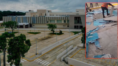 Se desprende techo en la entrada del nuevo Hospital Regional Ángel Gatón en SFM